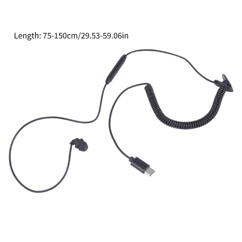 USB C Seitlicher Kopfhörer Verstellbares Kabel Einfache Kommunikation Geräuschreduzierendes Mikrofon Ergonomisch Für Telefon Tablet Laptop
