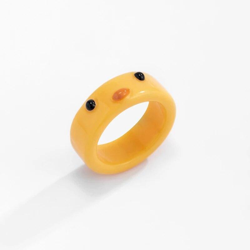 Cute Women Men Simple Design Rings Vintage Owl Frog Smiling Ring For Woman Girl Ancient Silver Color Retro Punk Jewelry Gift