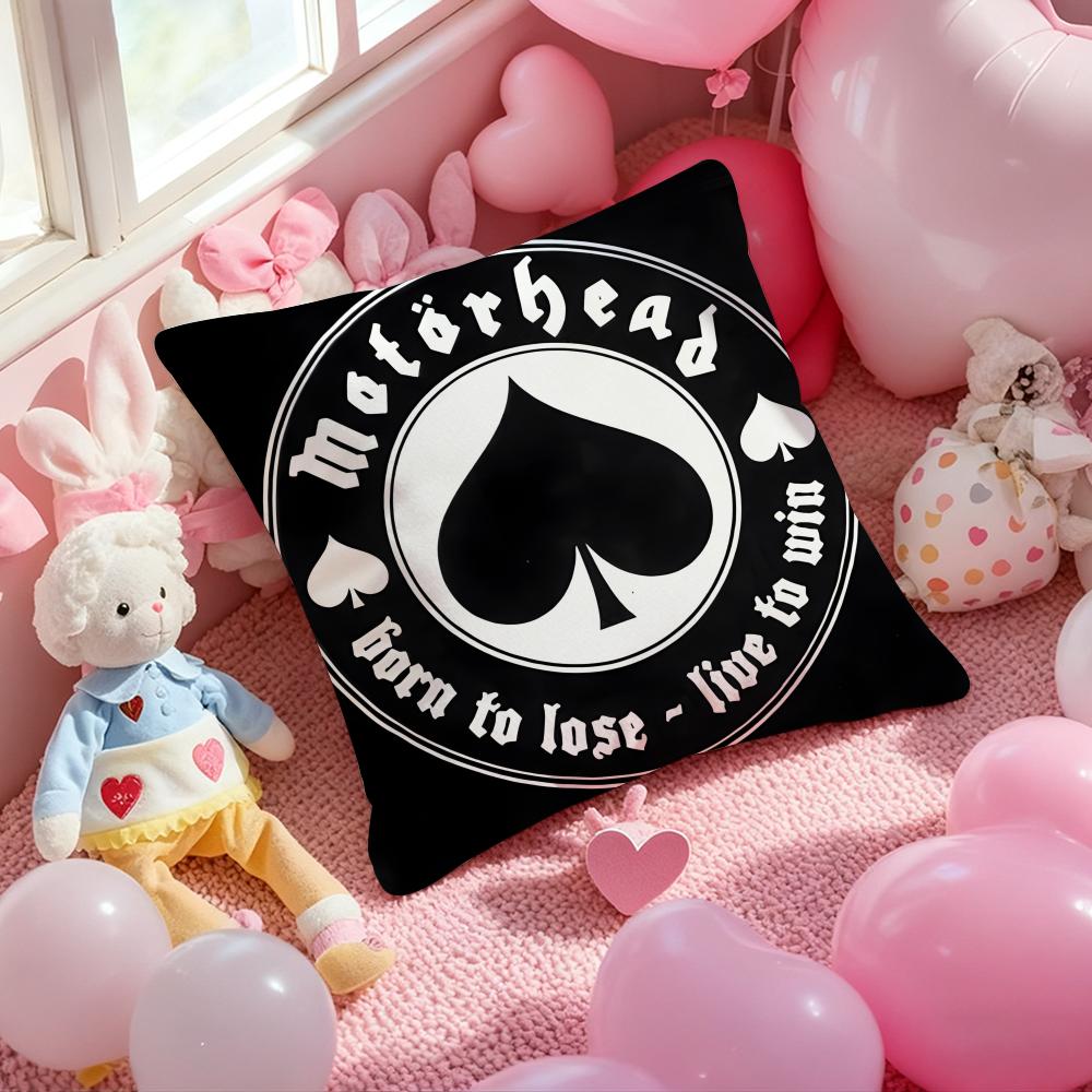 Rock Band M-MotorHEadS Lemmy Cushion Cover Pattern Printed Pillowcase for Living Room Sofa Cushion Cover & Bedroom Decor