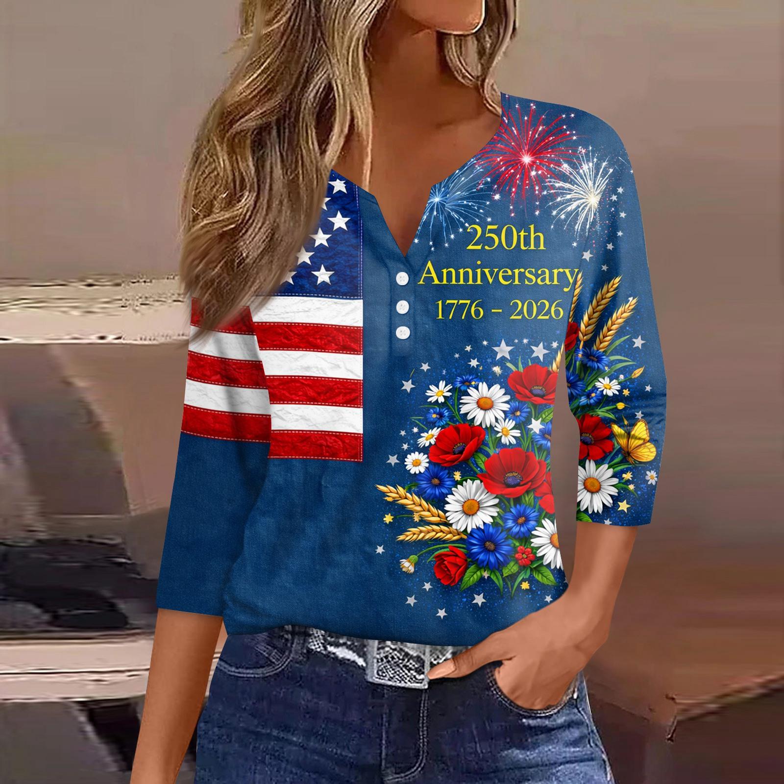 

Женская футболка с принтом на пуговицах, короткий рукав, туника, повседневная мода на выходные, базовый топ с V-образным вырезом L