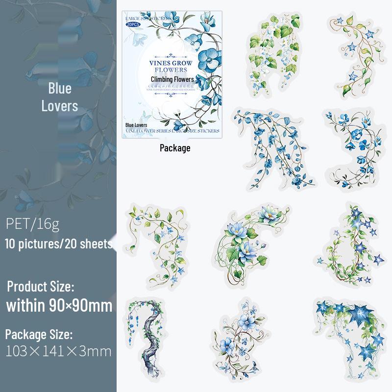 Retro Flower and Branch Collage Sticker Pack for Journal Decoration