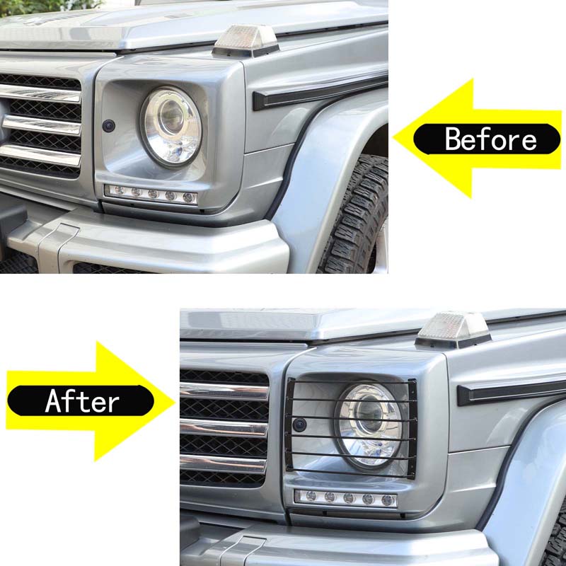 For Mercedes-Benz G-Class W463 2004-2018 Carbon Steel Front Side Marker Light Headlight Rear Fog Protective Cover Accessories