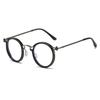 Retro Round Glasses with Blue Light Blocking Men Chic Metal Punk Frame Women's Fashion Ultra-light Eyewear for Decor