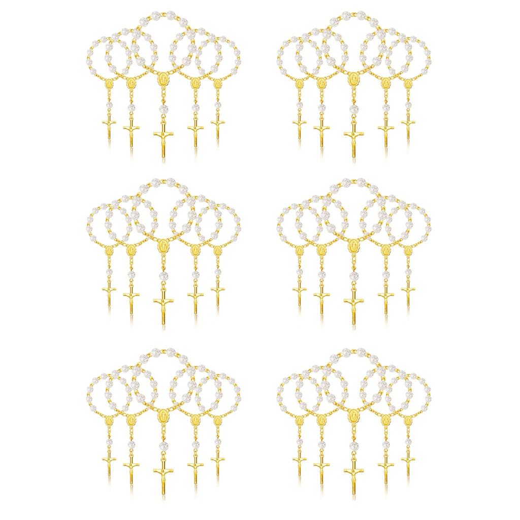 Bra-30 st Doprosenarium Akrylrosenkransar Minirosenkransar Med Kors För Första Kommunionen Dop Festfavoriter