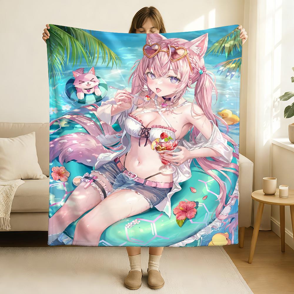 VTuber Hakui Koyori Blanket Soft and Skin Friendly For Couch Bed Napping Bedspread All Seasons Comforter