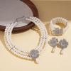 Baroque Diamond Imitation Pearl Flower Water Drop Multi-layer Necklace Temperament Necklace