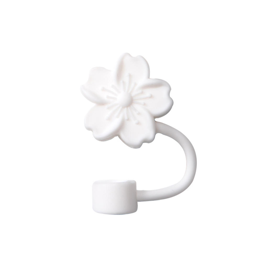 Cute Flower Bow Straw Covers Compatibility Stanley Tumbler 10mm Cups Accessories Kawaii Silicone Straw Toppers Protector Cap
