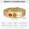 Nameinhea Custom Medical Alert Bracelets for Women Free Engraved Adjustable Stainless Steel Waterproof Emergency Medical ID Bracelets Allergy