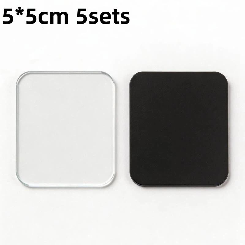 5Sets Diy Transparent Acrylic Magnet Set Square Round Fridge Magnets For Photos Home Decor Kids Crafts