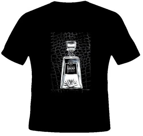 1800 100 Proof Tequila Select Silver Agave Black Tshirt S