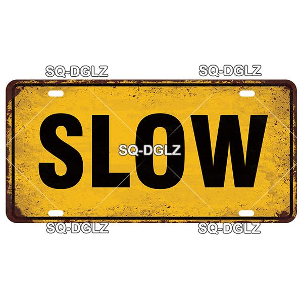 SQ-DGLZ Warning Beware Of License Plate WIFI Tin Sign State Wall Decoration Metal Sign Home Decor Painting Plaques Art Poster