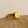 Huitan Trendy Rose Flower Pattern Rings for Women Chic Noble Gold Color Metal Daily Jewelry Versatile Fashion Finger Accessories