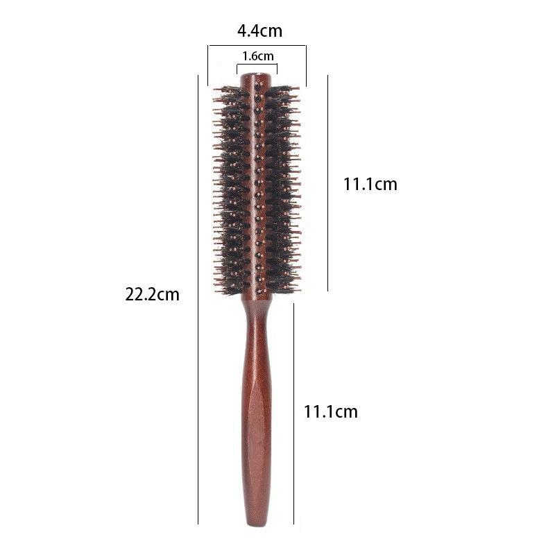 Natural Boar Bristle Hair Round Brush Wood Handle Round Barrel Hair Comb Hair Roller Brush Hairdressing Styling Tools