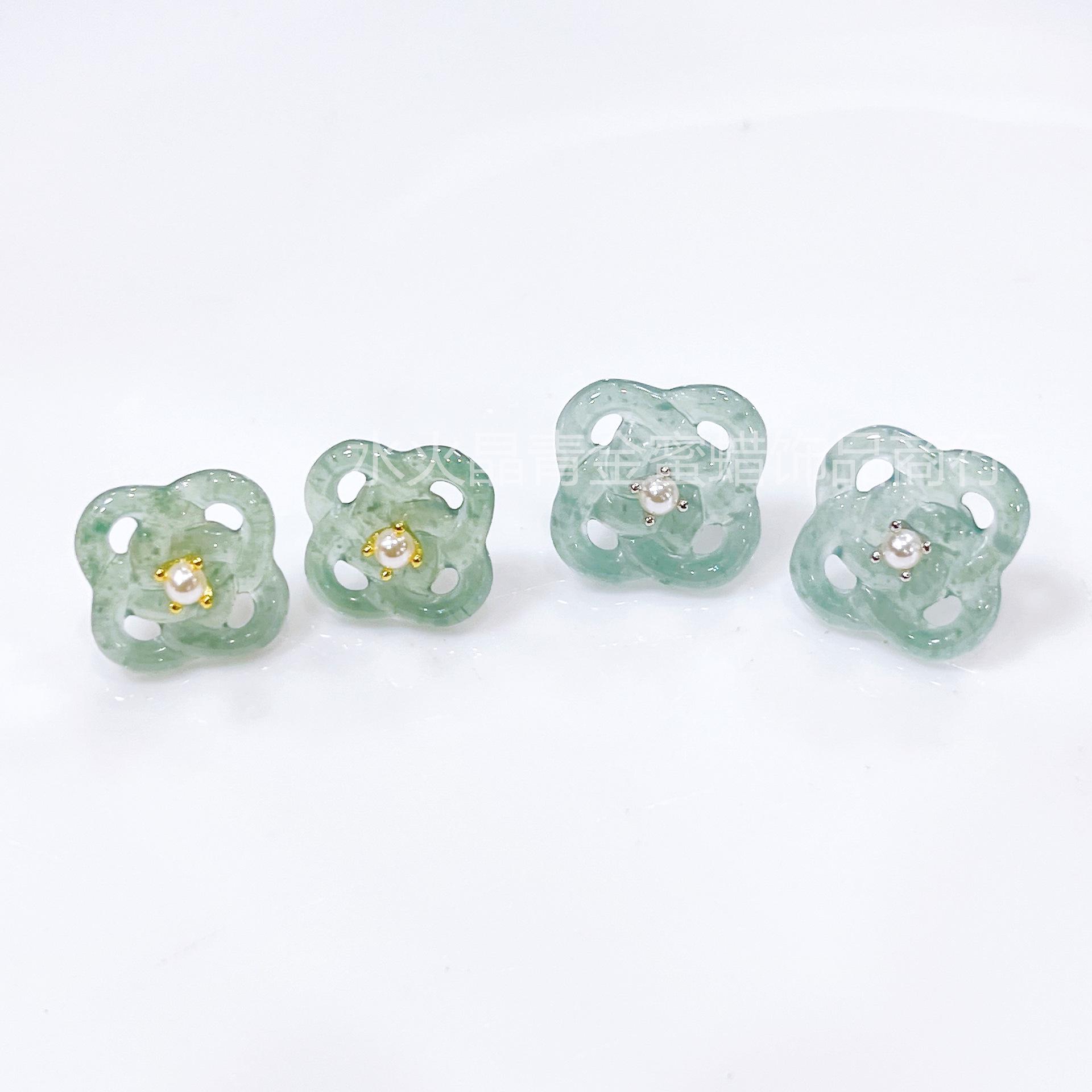 Natural A-Grade Jade Gemstone Hollow 925 Silver Drop Earrings