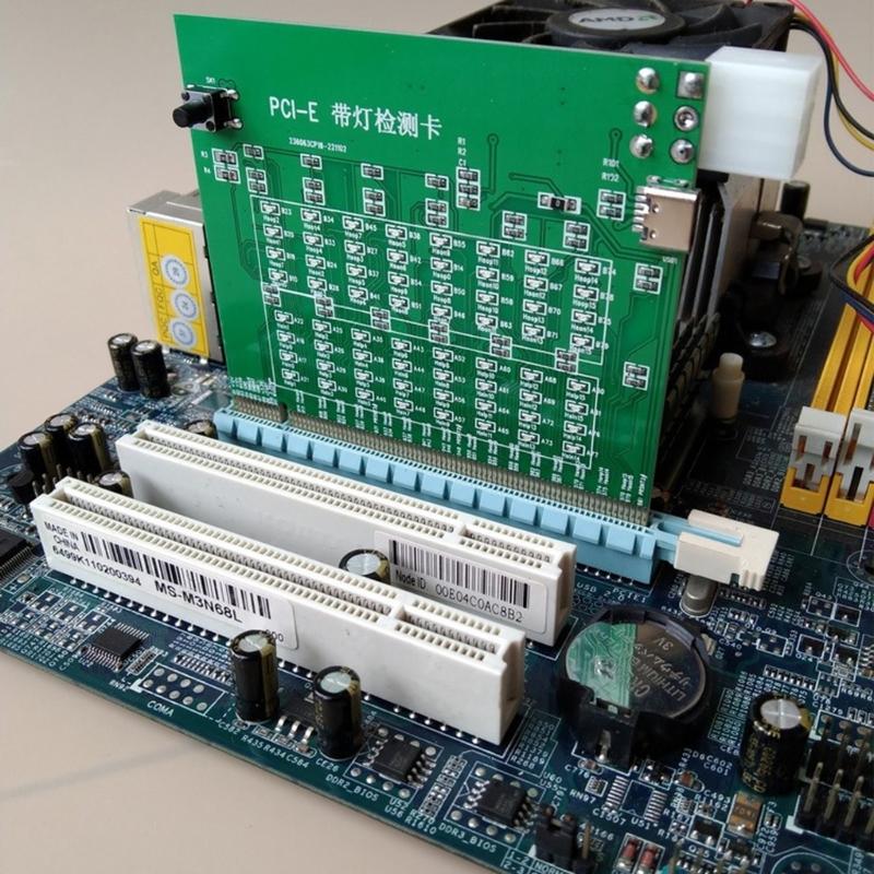 Professional PCIE 8X 16X Test Card External Power Supply Check Card with Light For Computer Troubleshooting Motherboard