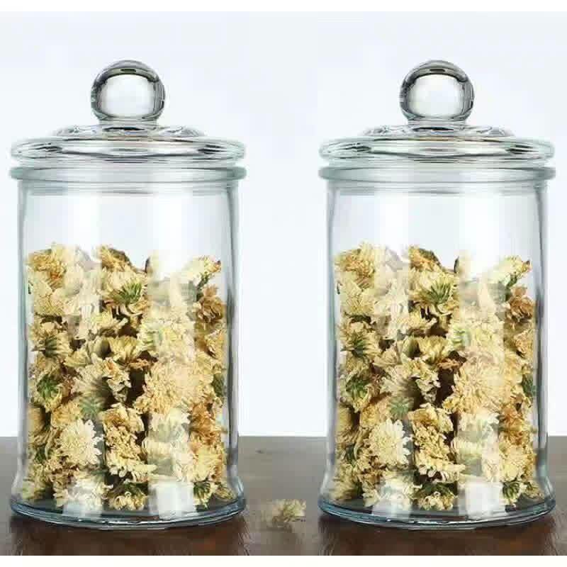Sealed Transparent Glass Storage Jar