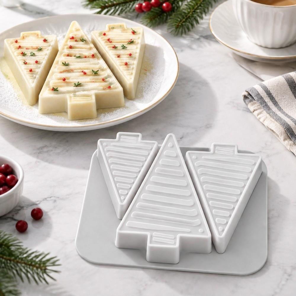 Silicone Christmas Tree Mold 3D Stripes Soap Mold New DIY Candle Mold  Xmas Decor