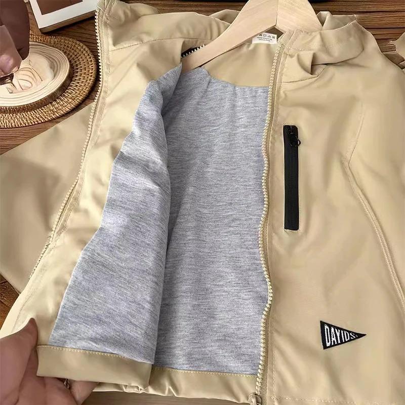 Fashion Spring Boys Jackets Casual Hooded Zipper Kids Windbreaker Coat Autumn Boys Outerwear Children Clothes