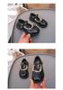 Girls' Classic Black Leather Princess Shoes - Soft Sole Lace Casual Flats for Spring & Autumn
