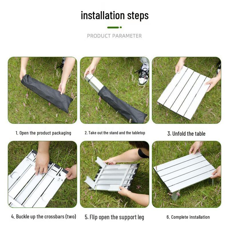 OEING Outdoor Portable Aluminum Folding Table