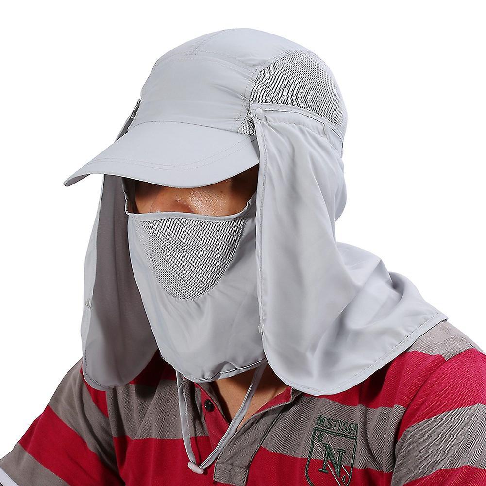 360 Degree Quick Drying UV Protection Cap Neck Ear Flap Cover For Outdoors(grey) U Vprotectcap