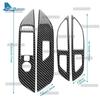 Real Soft Carbon Fiber Trim Sticker For Peugeot 208 E-208     2024 2025 Car Front Rear Window Lift Button Panel