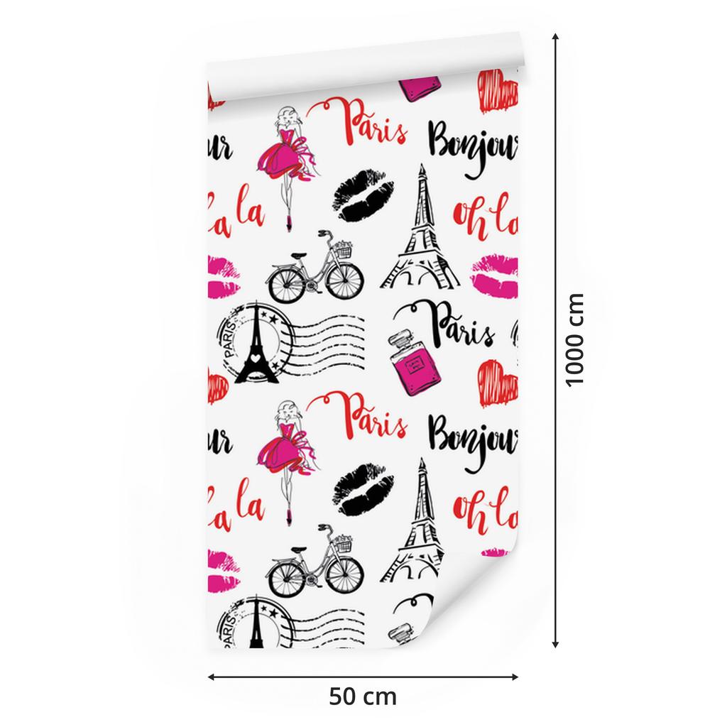 Fashionable Paris wallpaper for living room and bedroom 50x1000