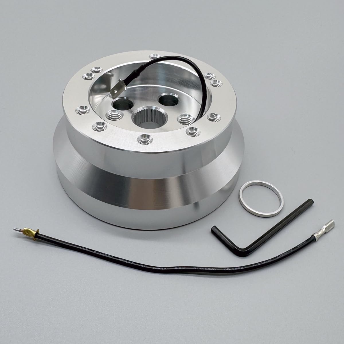 5,6 Hole Steering Wheel Short Hub Adapter Replacement for Ididit, GM, Pontiac, Cadillac, Chevy Truck Pickup (Polished Silver)