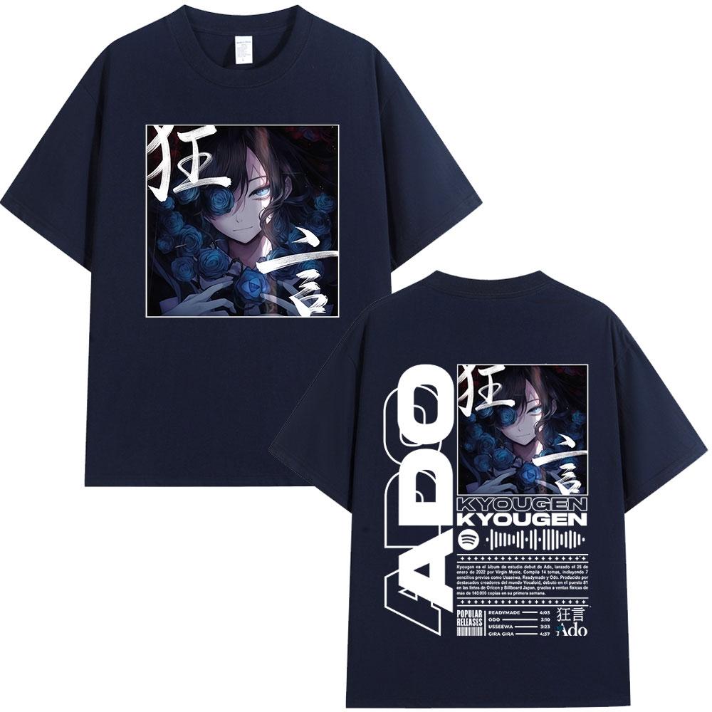Ado Hibana Kyougen Welttournee 2025 T-Shirt Unisex Damenbekleidung Mode T-Shirt 100% Baumwolle Lässig Kurzarm Übergroße T-Shirts