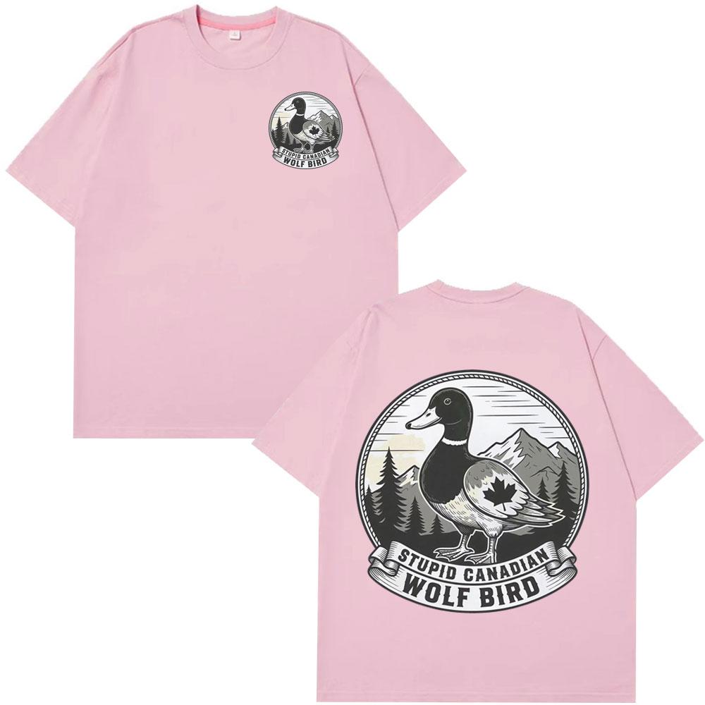 Stupido Lupo Uccello Canadese Divertente Meme Maglietta Uomo Donna Casual Cotone Oversize T-shirt Estiva Larga Vintage T-shirt Streetwear