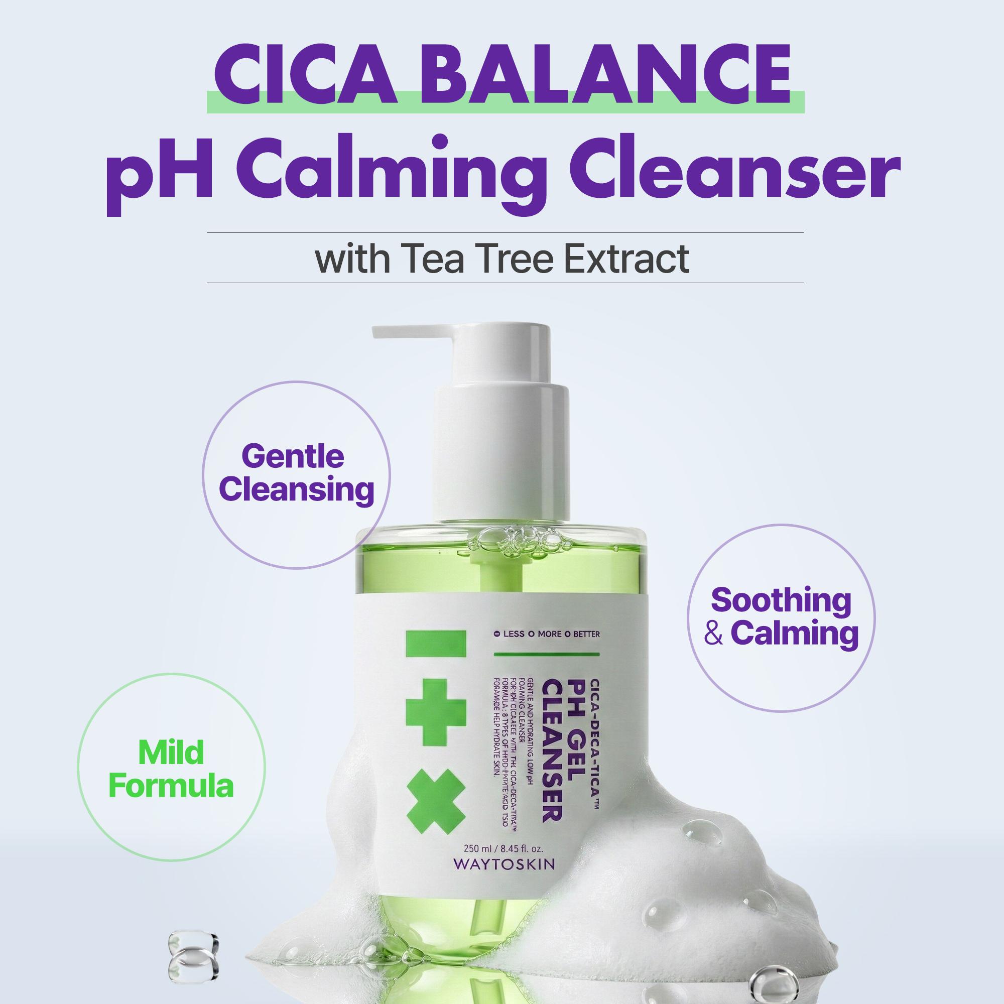 [WS]WAYTOSKIN CICA-DECA-TICA PHGEL CLEANSER 250ml | Gentle Low pH Facial Cleanser | Soothing & Skin Barrier Care | Daily Sensitive Skin Wash