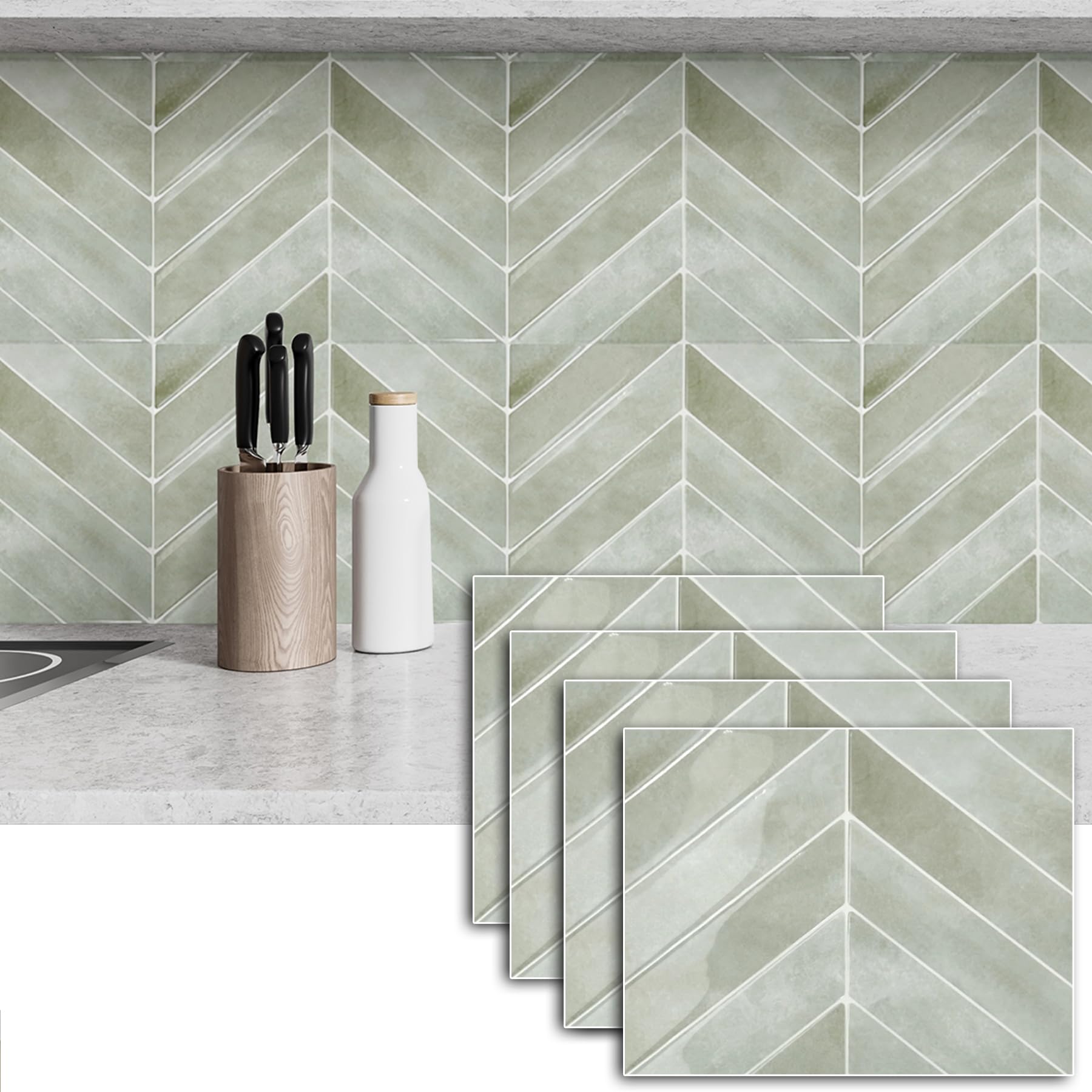 

Trvnnph Плитка Обои 10 3D Ремейк Мозаичная Плитка для Мебели и Предметов Легкая Установка x 10 Светло-зеленые Наклейки, Наклейки, Листы, Глянцевые, Листы,