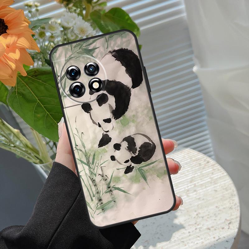 Chinese Bear Panda Case For OnePlus 15 15R 12 12R 13T 13R 13 11 10 10R 10T 8T Nord 5 CE 2 3 4 Lite N20 N30 Cover