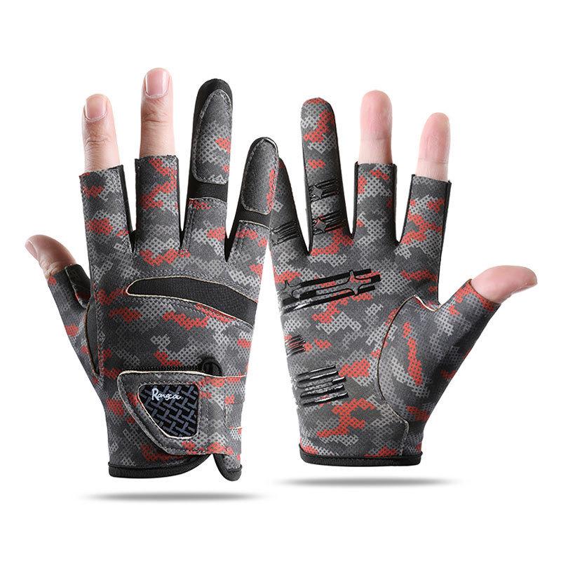 Breathable Non-Slip Sun Protection Fishing Gloves, 3-Finger or 5-Finger Options.