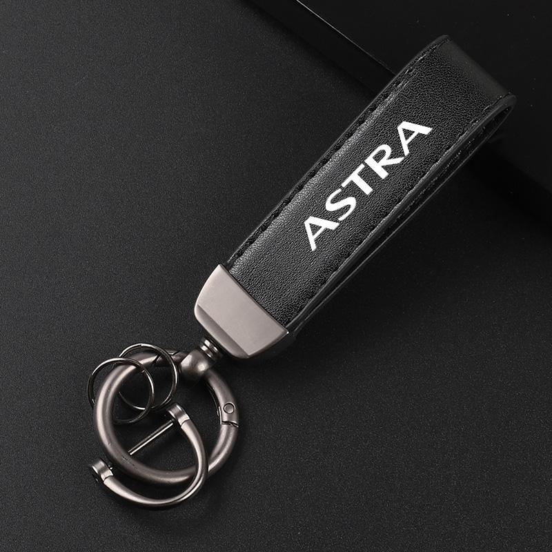 

Deluxe Leather Keychain with Car Badge Keychain Pendant For opel ASTRA чёрный