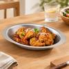 Stainless Steel Western Food Tray Oval Salad Plate Coffee Shop Tableware  Outdoor Camping