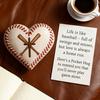 Love Heart Baseball Pocket Hug with Positive Card Emotional Support Heart Shaped