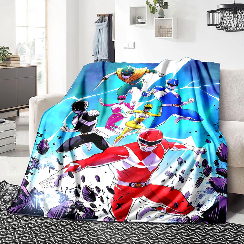 1Pc Power Rangers Teamup Blanket For Couch Bed Plush Cozy Fuzzy Blanket Super Soft Warm Blankets For Fall And Winter 0918261