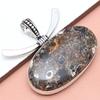 Pendant Turtella Jasper Gemstone Gift For Her Silver Jewelry 1.5"