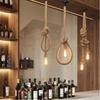 Industrial E27 Vintage Hemp Rope Pendant Lights Attic Personality Indoor Lightings for Loft/Living Room/Bar Pendant Chandelier