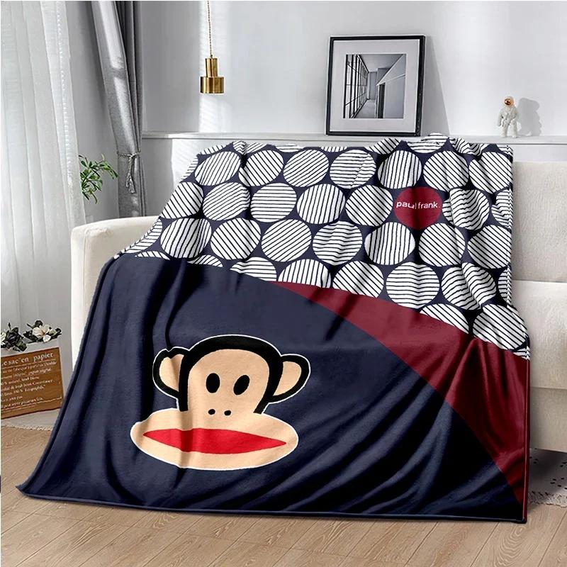 Cartoon Anime P-Paul-Frank Throws Blanket for Baby Hiking Picnic Bed Super Soft Cute kawaii Flannel Blanket Power birthday gift