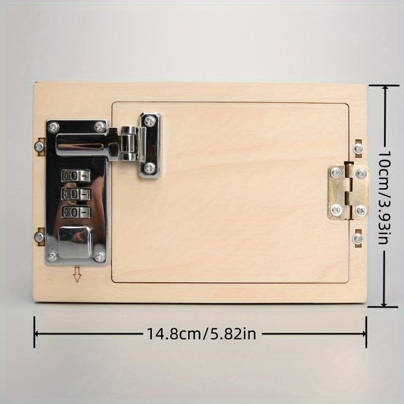 DIY Wooden Mechanical Combination Lock Box Kit Science Model Uncharged Natural Wood ConstructionNo Battery Required