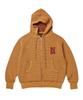 Yeseyesee Brick Pattern Knit Zip Hoodie Yellow