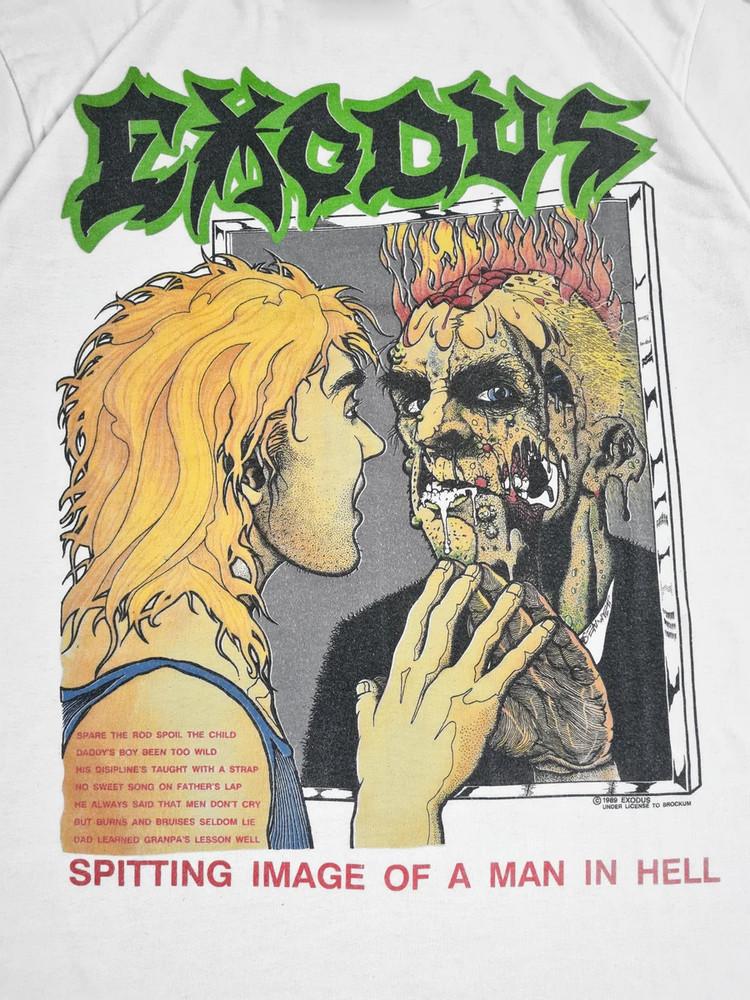 Редкий! Exodus 1989 Плюющийся Образ Человека в Аду Футболка Унисекс S-5XL SG010 Унисекс Футболка XXXXL