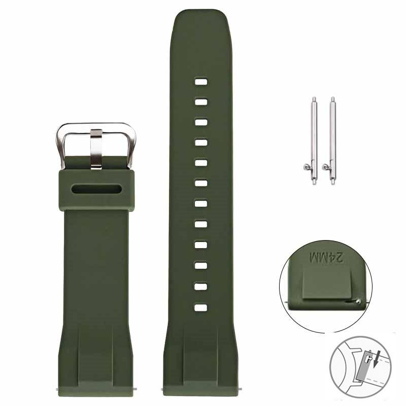 Cinturino in Silicone ad Alta Resistenza per Casio Serie PROTREK PRG-650Y/600 PRW-6600 GA-2000 Uomo Sportivo Impermeabile Cinturino Braccialetto 24mm