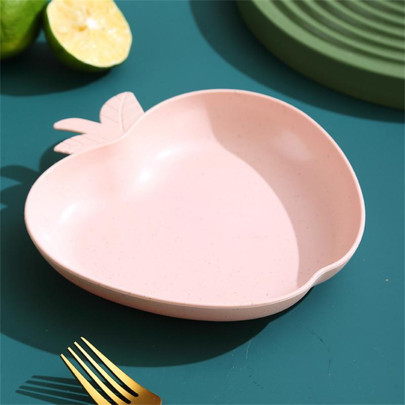 Creative Wheat Straw Bear Dish Fruit Snack Cake Dessert Dish Apple Shell Shape Plate For Home Restaurant Supplies Baby Plate