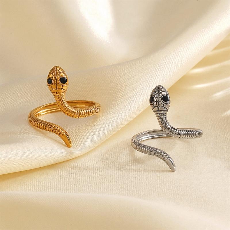 Snake Inspired Rings Open Loop Designs Metal Jewelry Personalize Gift For Special Moment