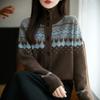 Exquisite Jacquard Design, with A Literary Style. Fall and Winter Versatile Coat. Retro Starry Sky Collar Cardigan.