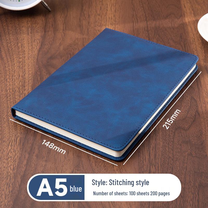 A5 Sheepskin Soft Leather Notebook – Customizable, Logo Printable, Thick Business Office Design