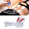 5pcs Electrode Wire 1 To 4 Pin 4.9ft Length Promote Blood Circulation Multifunctional 2.5mm Plug TENS Unit Wire White